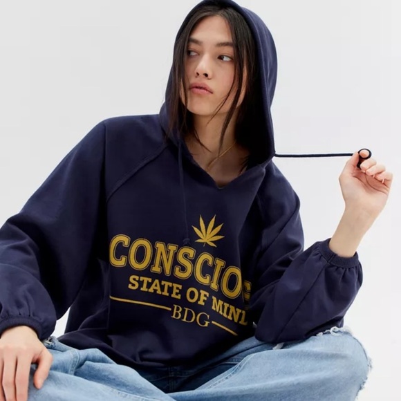 BDG Ryder State Of Mind Navy blue, hooded sweatshirt - Picture 15 of 15